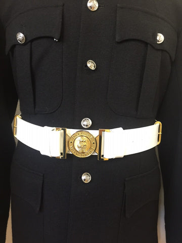 White or Black Waist Belt PVC and Royal pattern Buckle